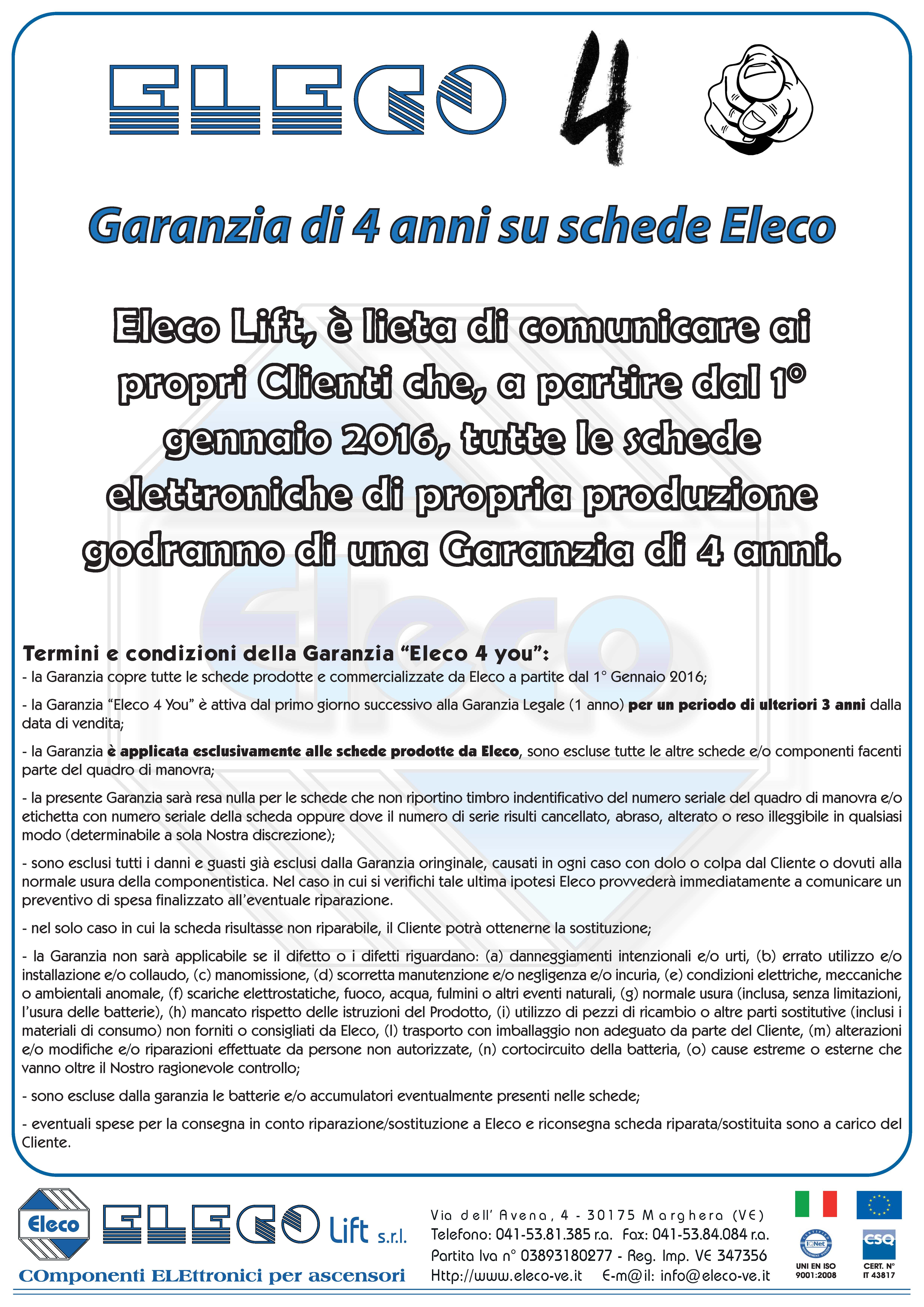Garanzia Eleco 4 You